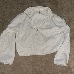 Calvin Klein Light Gray Zip-Up Top